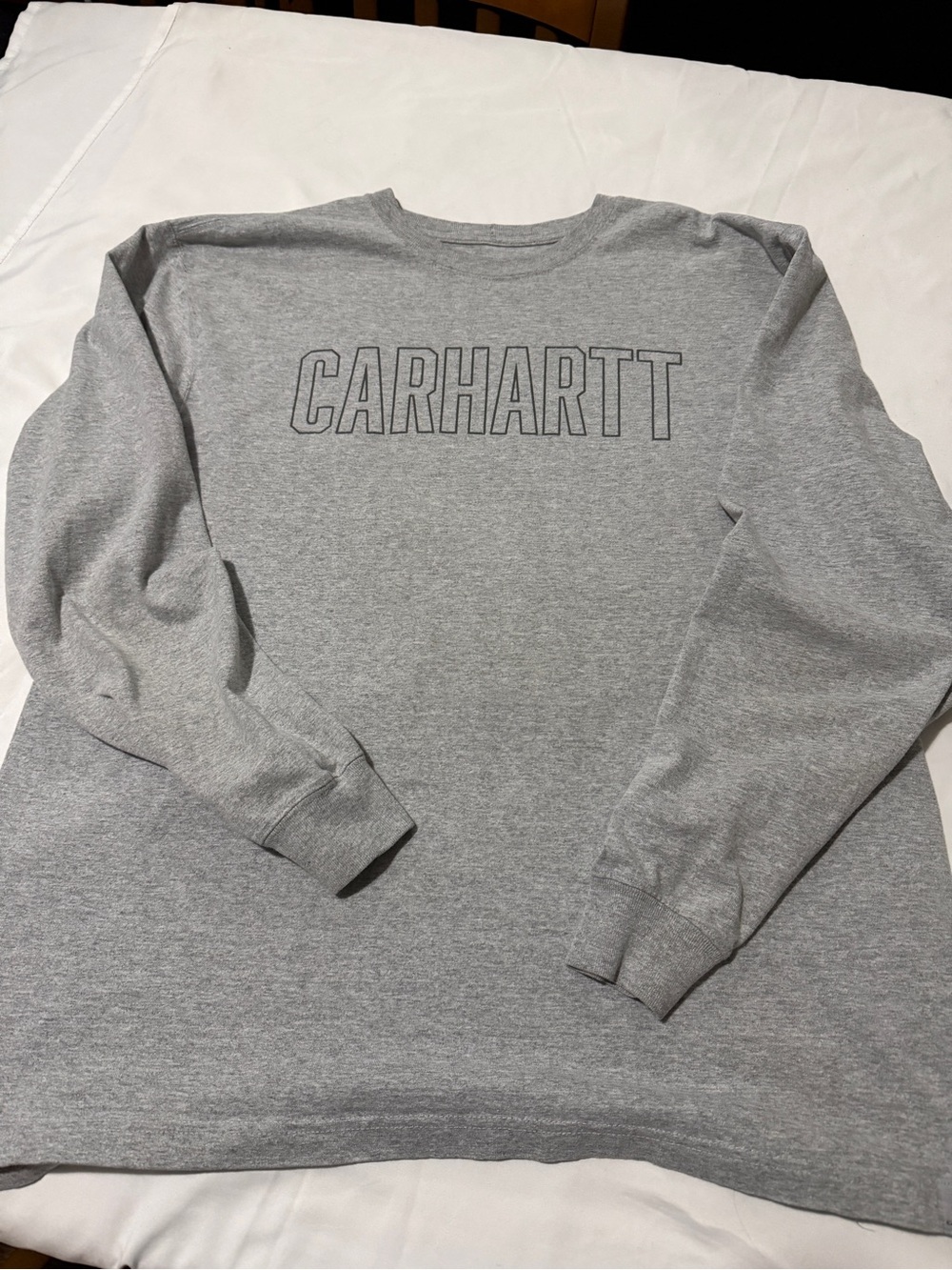 Carhartt Gray Long-Sleeve Outline Logo Tee